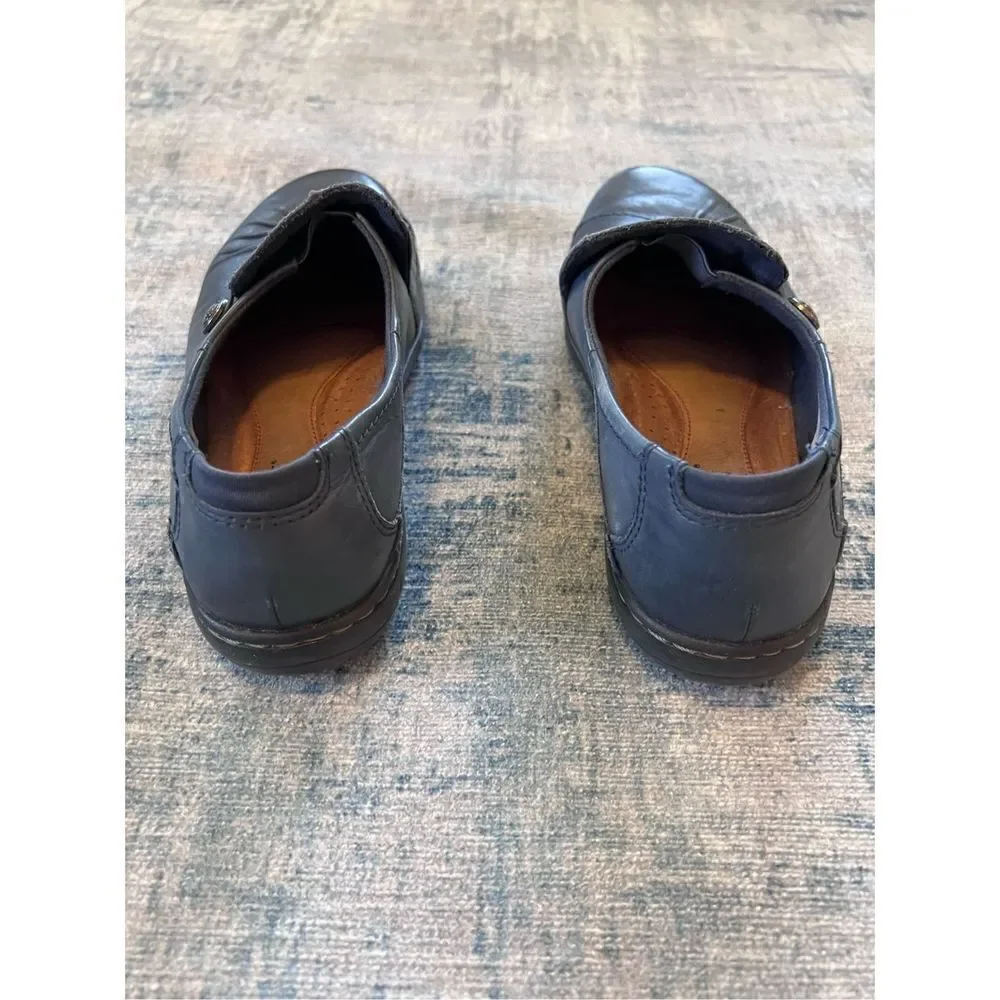 Rockport Navy Blue Cobb Hill Paulette Flat Slip On Shoes 6.5 XW